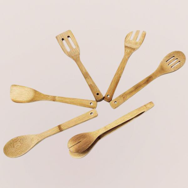 Bamboo Kitchen Utensils - 6 Pieces