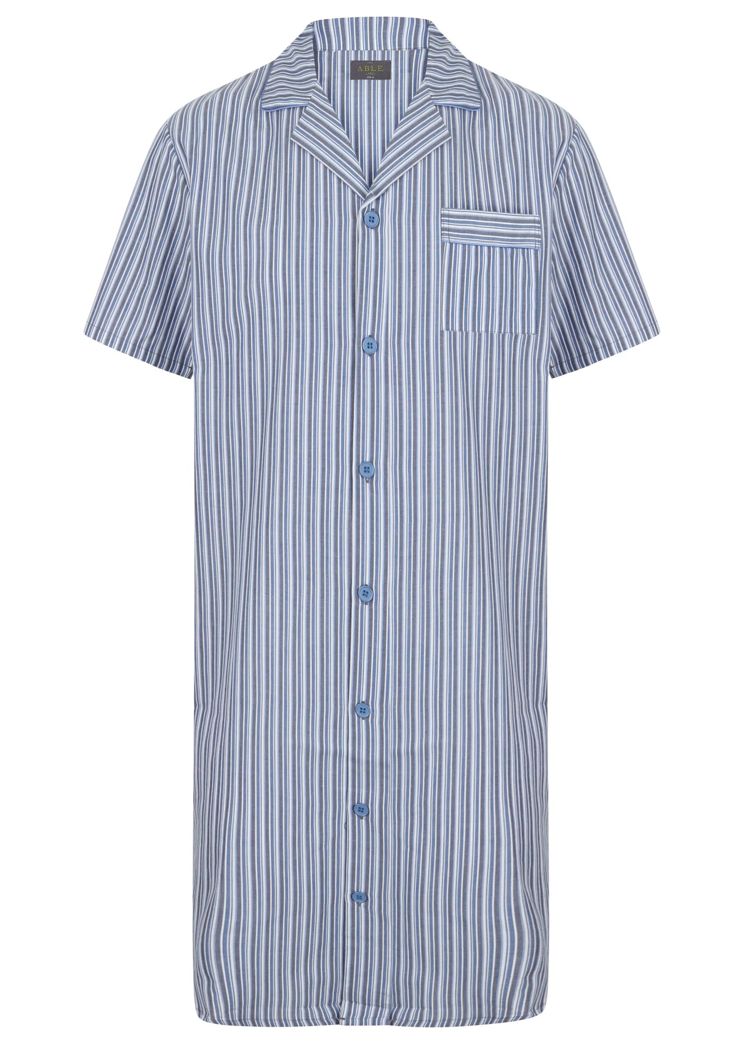 The Able Label Andrew Pure Cotton Short Sleeve Velcro Nightshirt