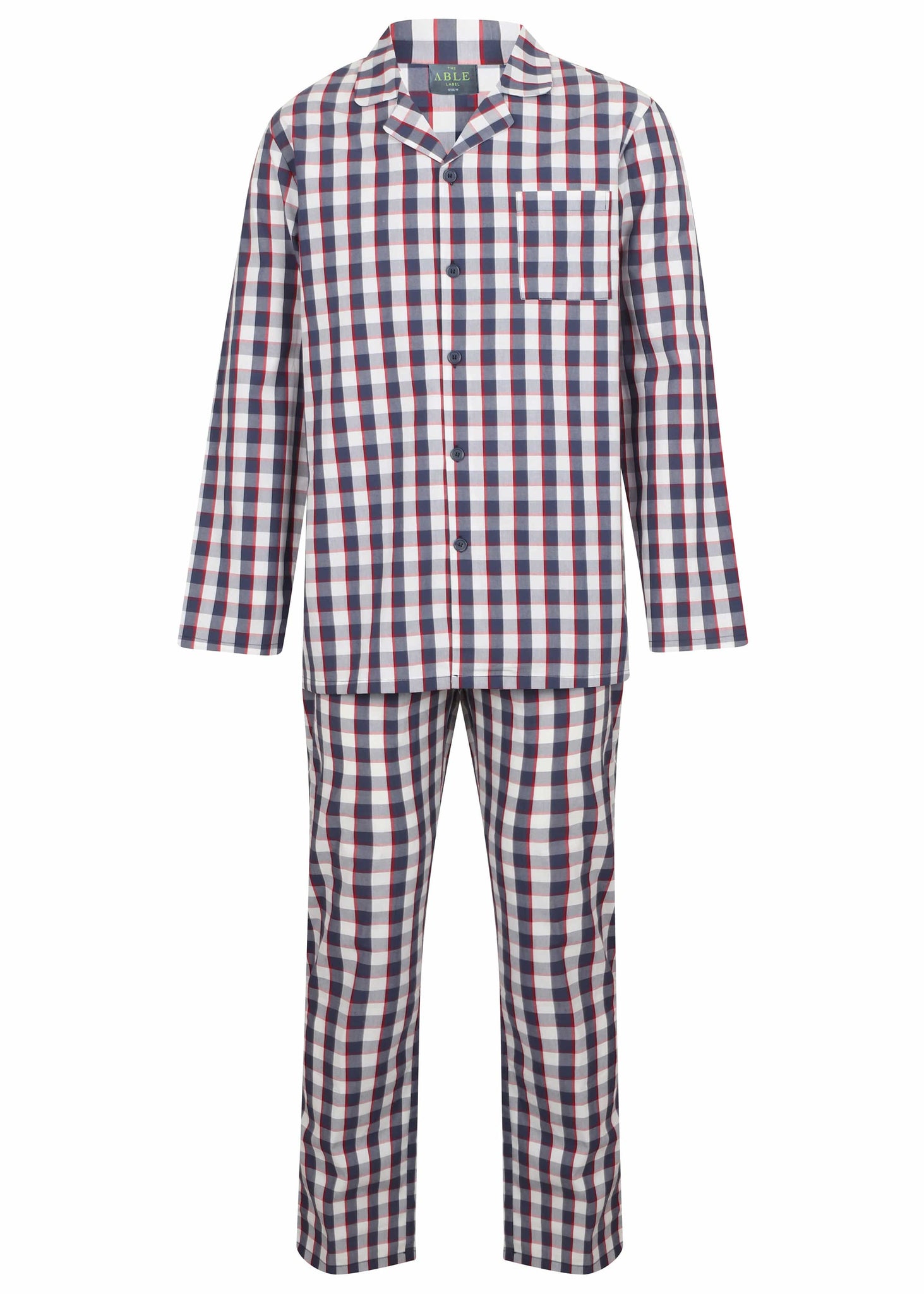 The Able Label Matthew Pure Cotton Velcro Shirt & Pull On Bottoms PJ Set