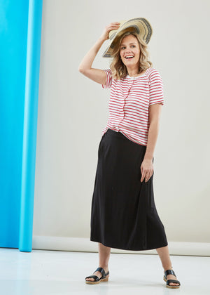 The Able Label Debbie Midi Jersey Wrap Velcro Skirt